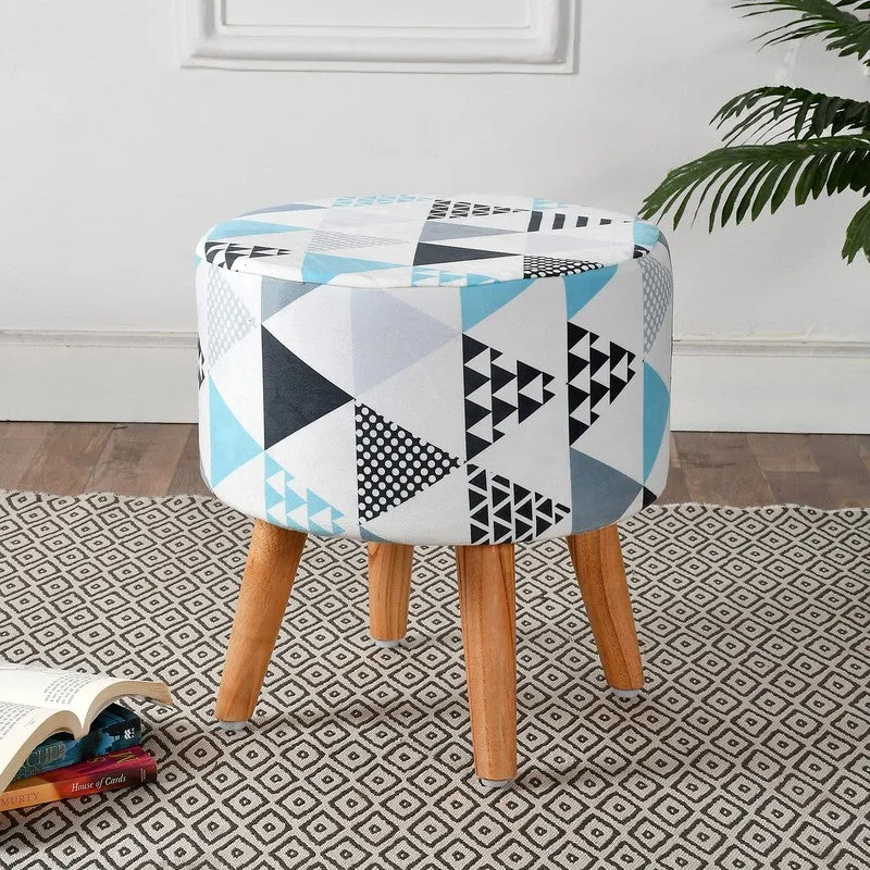 Prism Geometric Velvet Ottoman - Multicolor media 1