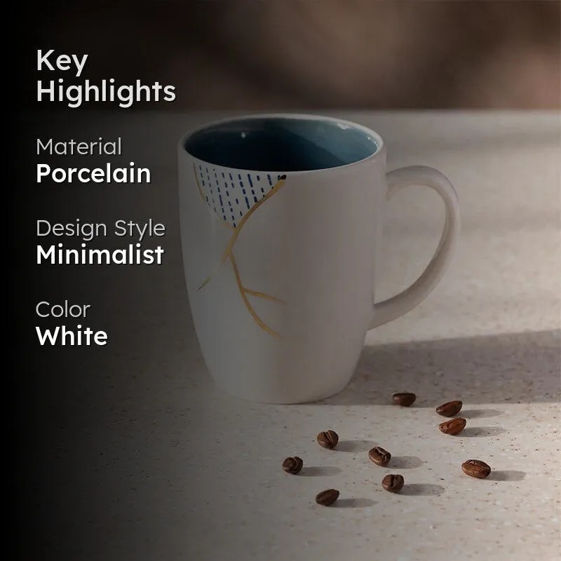 Wabi Sabi Porcelain Coffee Mug (295 mL) - Blue,White media 2