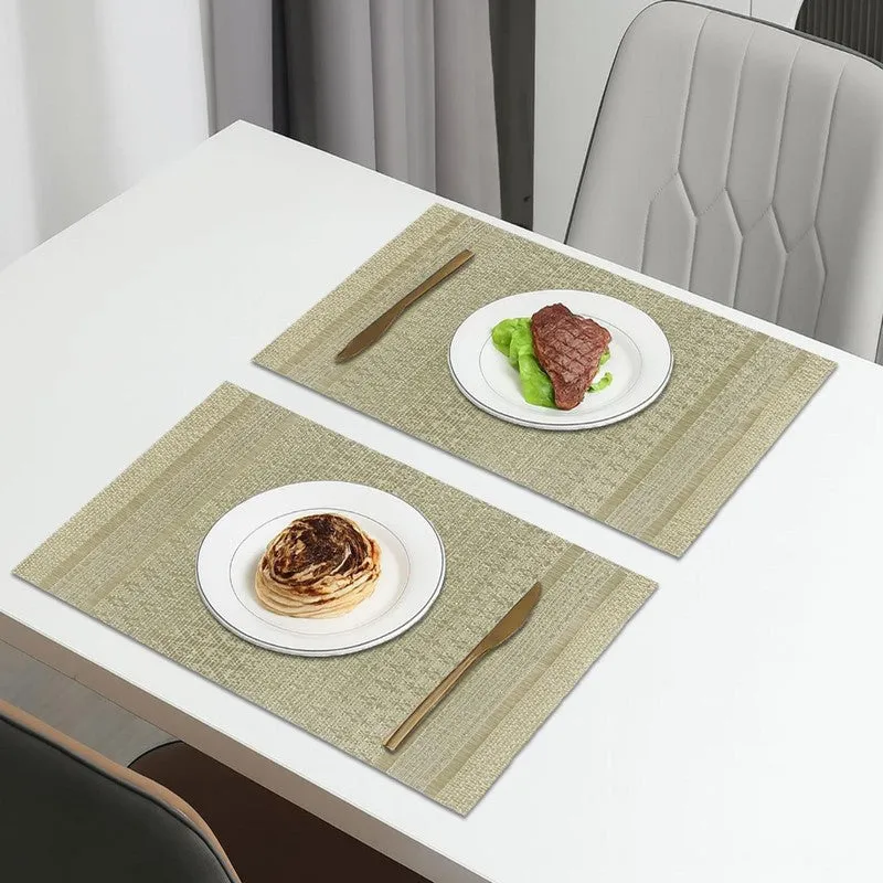 Amara Golden Rectangle PVC Table Mats - Set Of Two media 1