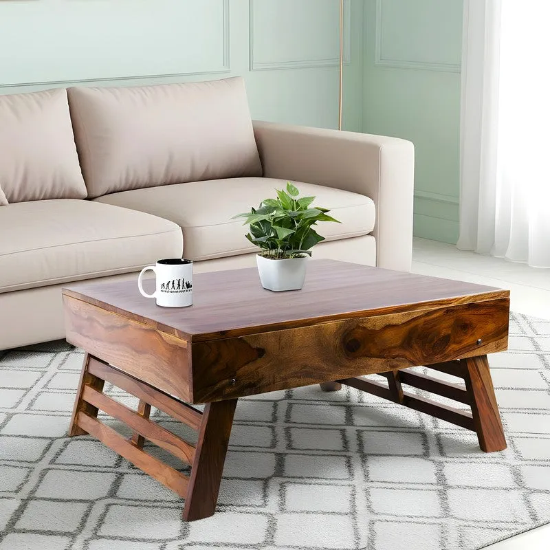 Servo Sheesham Wooden Center Table - Dark Brown media 1