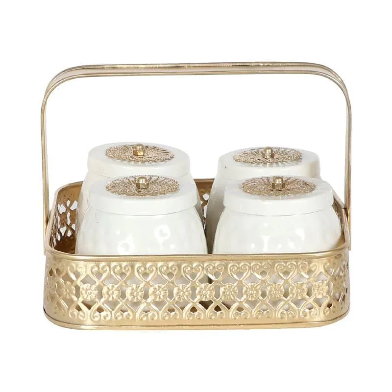 Hamsa Ethnic Basket With Jar (200 mL Each) - Five Piece Set media 4