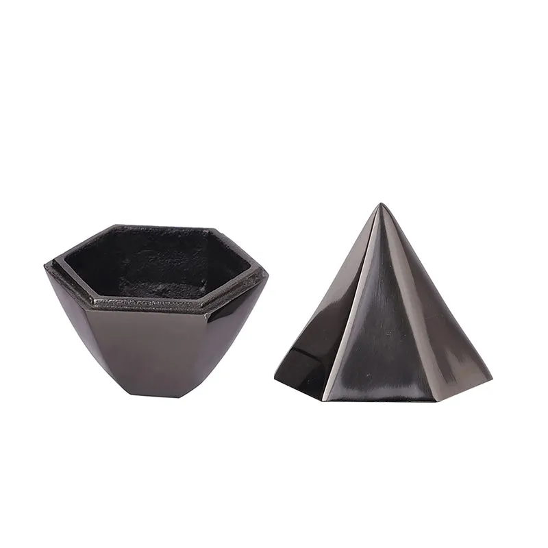 Pyramid Decorative Jar (Black) - Small media 5