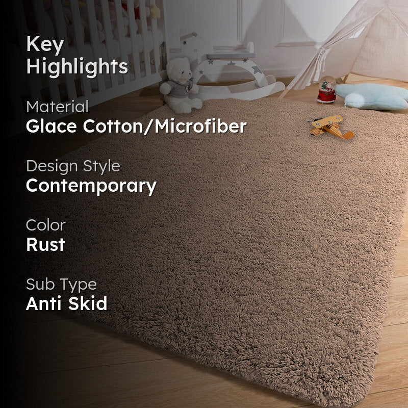 Vegas Luxe Micro Fiber Area Rug - Rust media 2