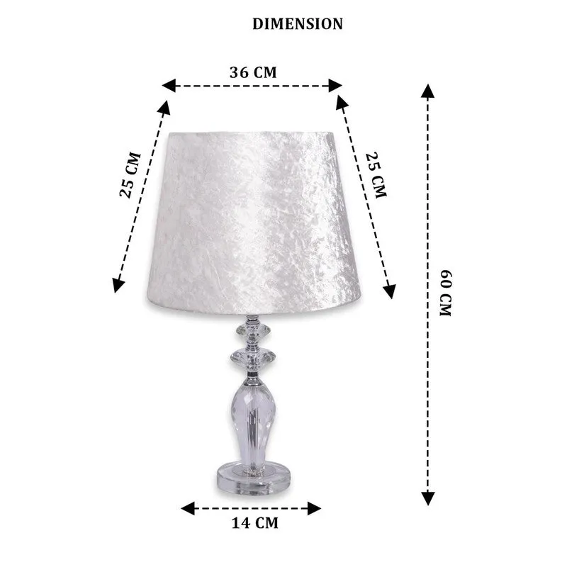 AarviDecor Harlow Decorative Fabric Table Lamp - Silver media 8