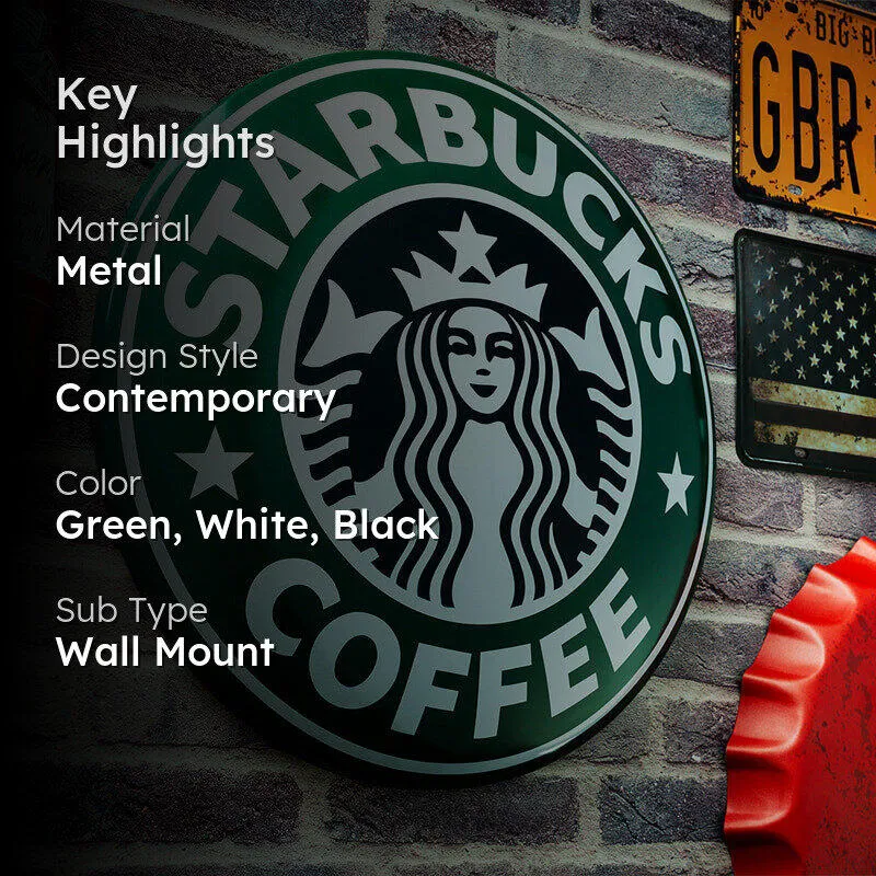 Starbucks Coffee Button Metal Wall Accent media 2