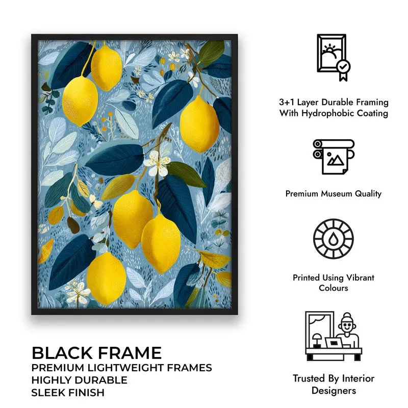 Zestara Lemon Branch Canvas Wall Painting With Black Frame media 7