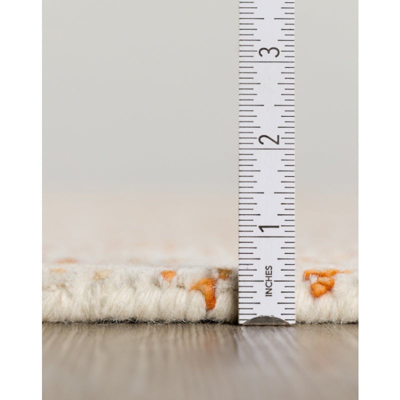 Timeless Textures Hand Tufted Wool Rug - Orange & White media 9