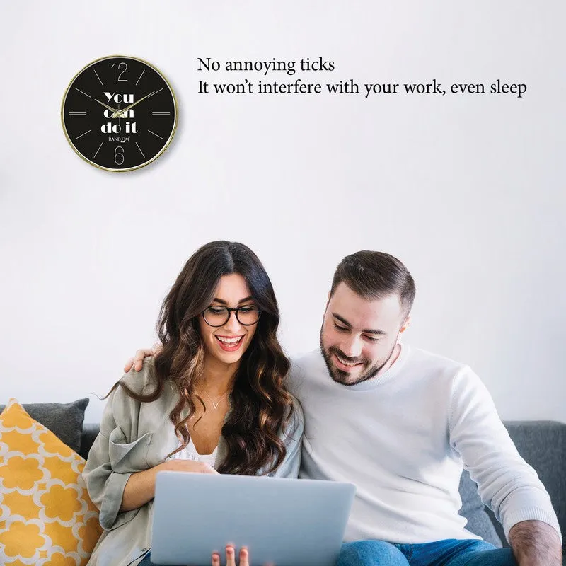 You Can Do It Round Analog Wall Clock - Black media 5