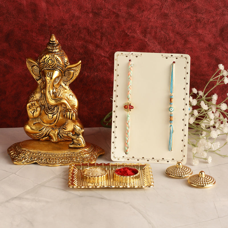 Vigneshwara Rudraksha & Evil Eye Rakhi Hamper