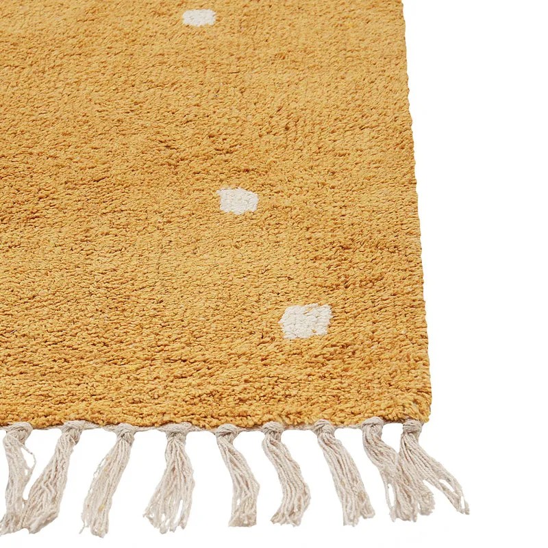 Polka Drops Tufted Cotton Area Rug - Yellow media 4