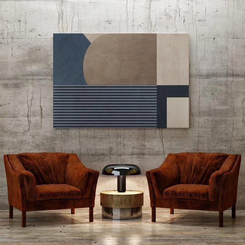 Navy Geometric figures Canvas Wall Art - Gallery Wrap media 1