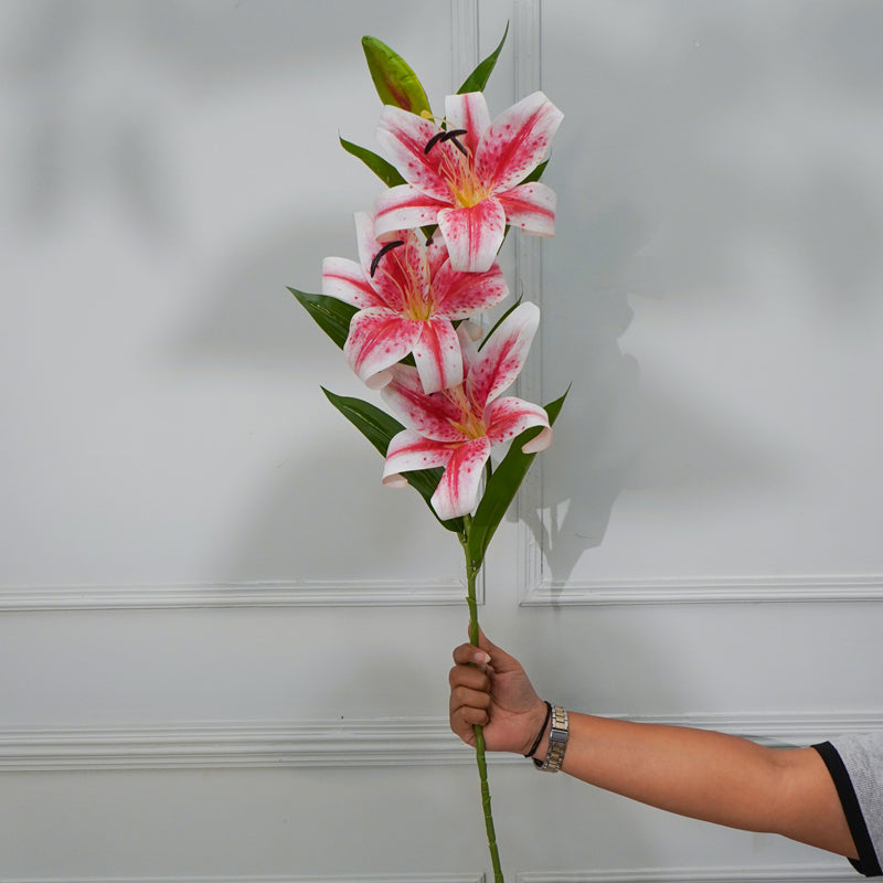 Faux Lily Flower Stick (Light Pink) - 39 CM