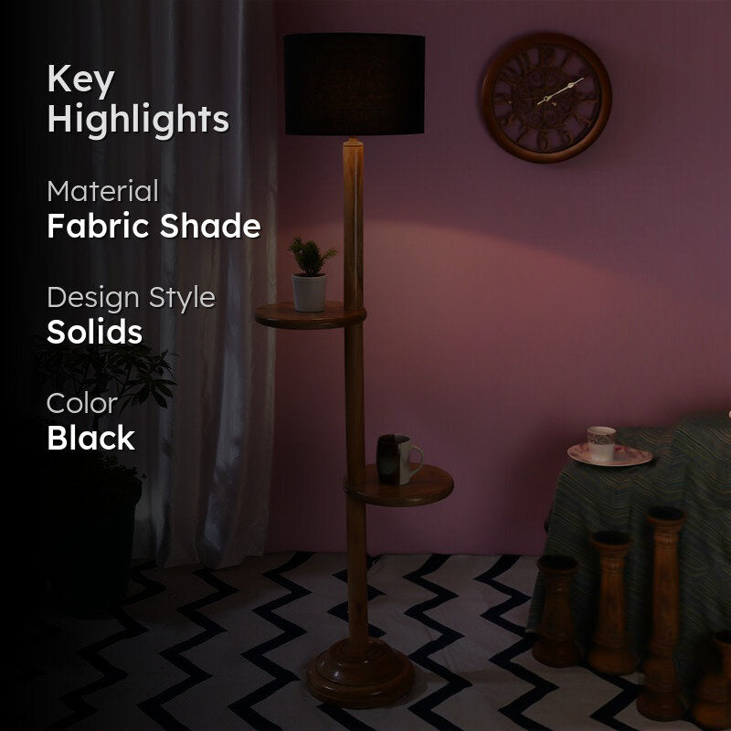 Double Trouble Wooden Floor Lamp - Black media 2