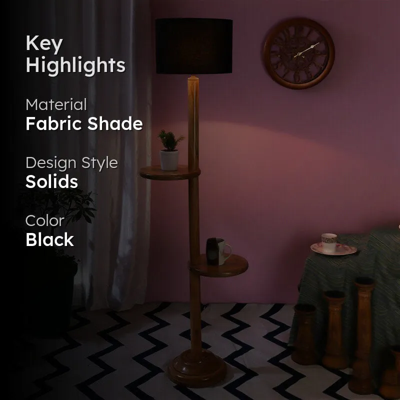 Double Trouble Wooden Floor Lamp - Black media 2