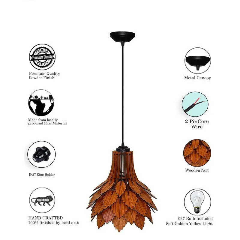 ZenithLight Luxury Wooden Ceiling Lamp media 7