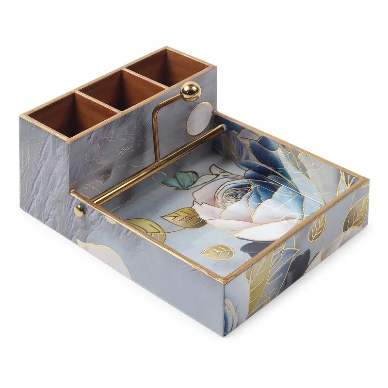 Rosy Wooden Cutlery & Tissue holder media 6