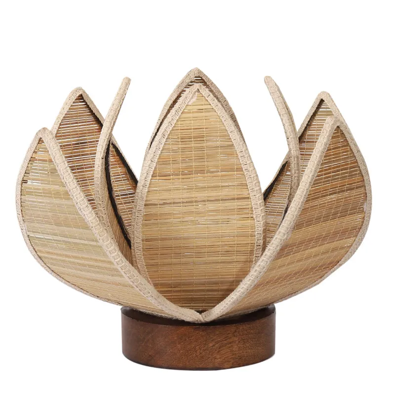 Aurelix Bamboo Rose Table Lamp - Beige media 6
