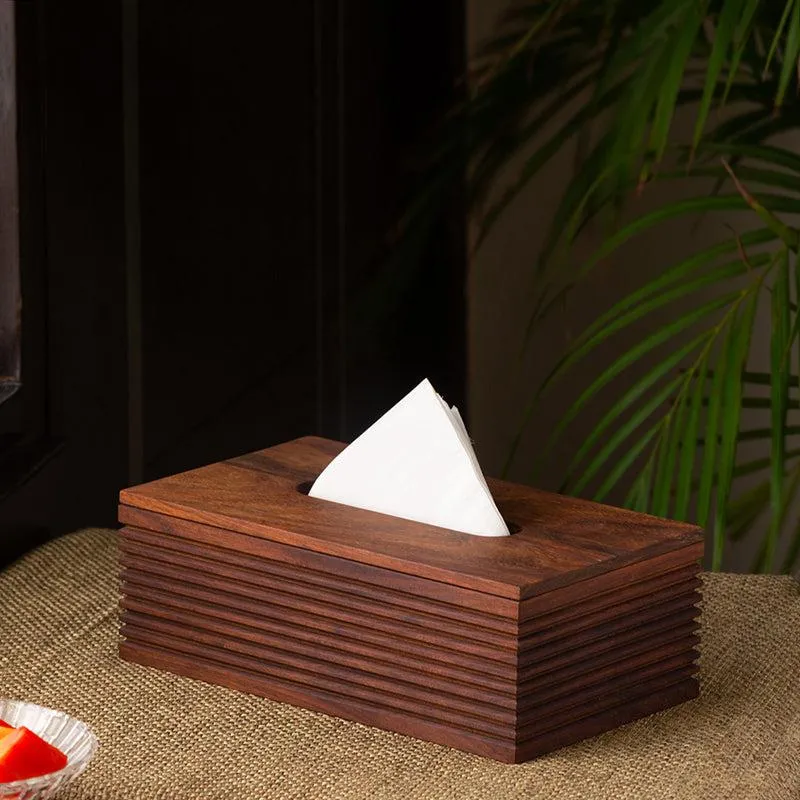 Daru Hand Carved Tissue Holder media 1