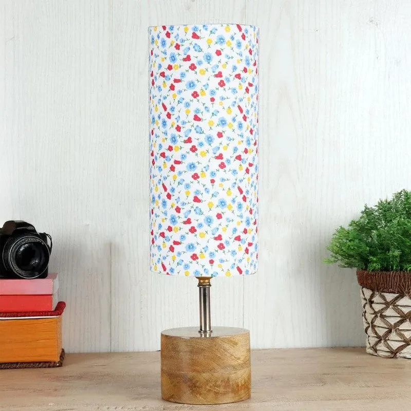 Dainty Floral Rustic Fabric Table Lamp - Multicolor media 3