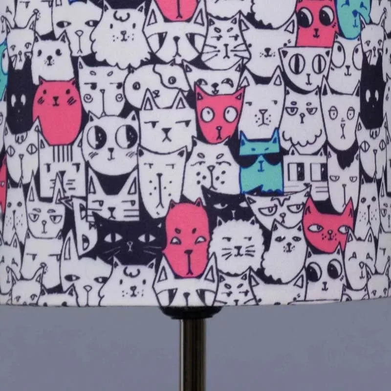 Kitties Everywhere Fabric Table Lamp - Multicolor media 4