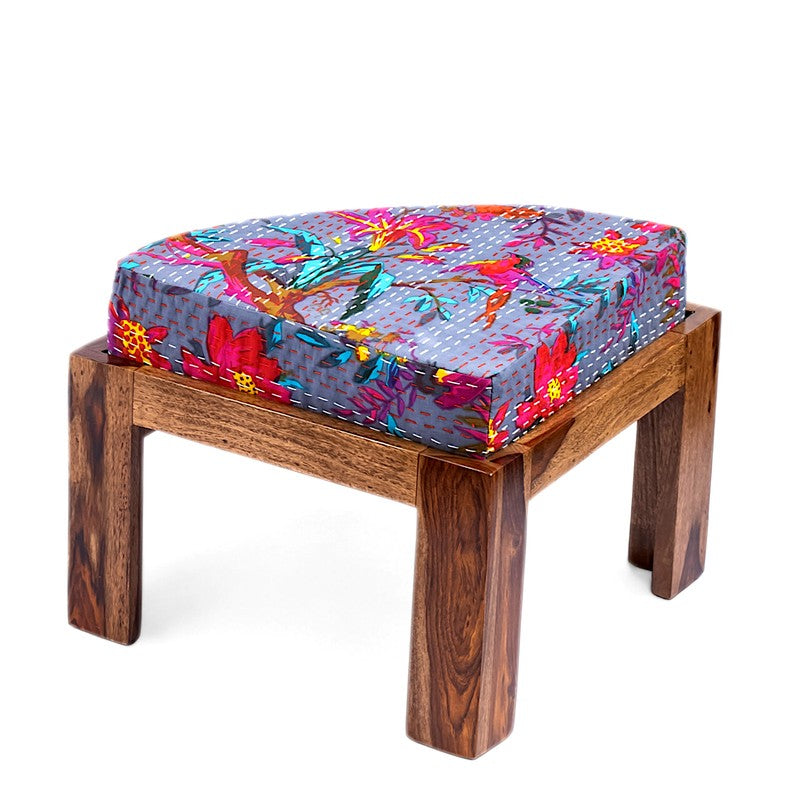 Hervon Sheesham Wooden Center Table with Stools and Cushions (Brown) - Nine Piece Set media 5