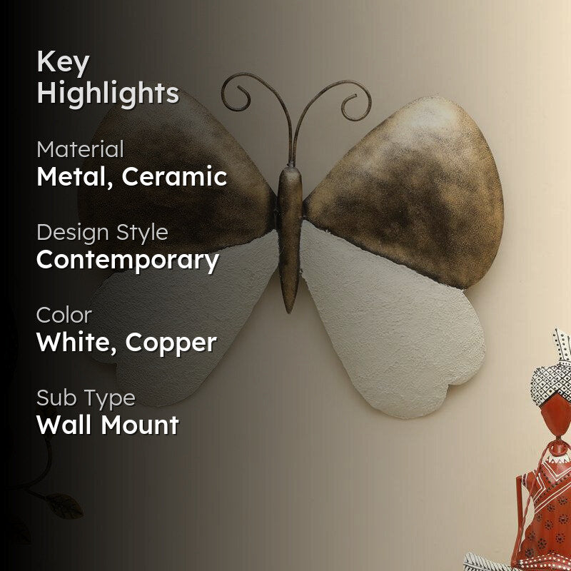 Auric Butterfly Metal & Ceramic Wall Accent media 2