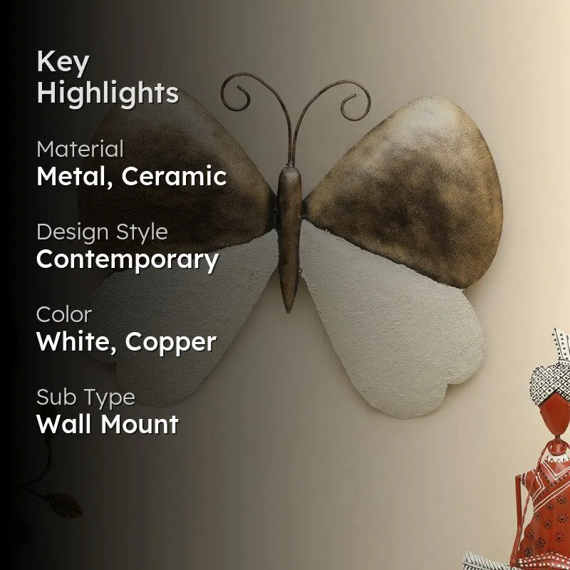 Auric Butterfly Metal & Ceramic Wall Accent media 2