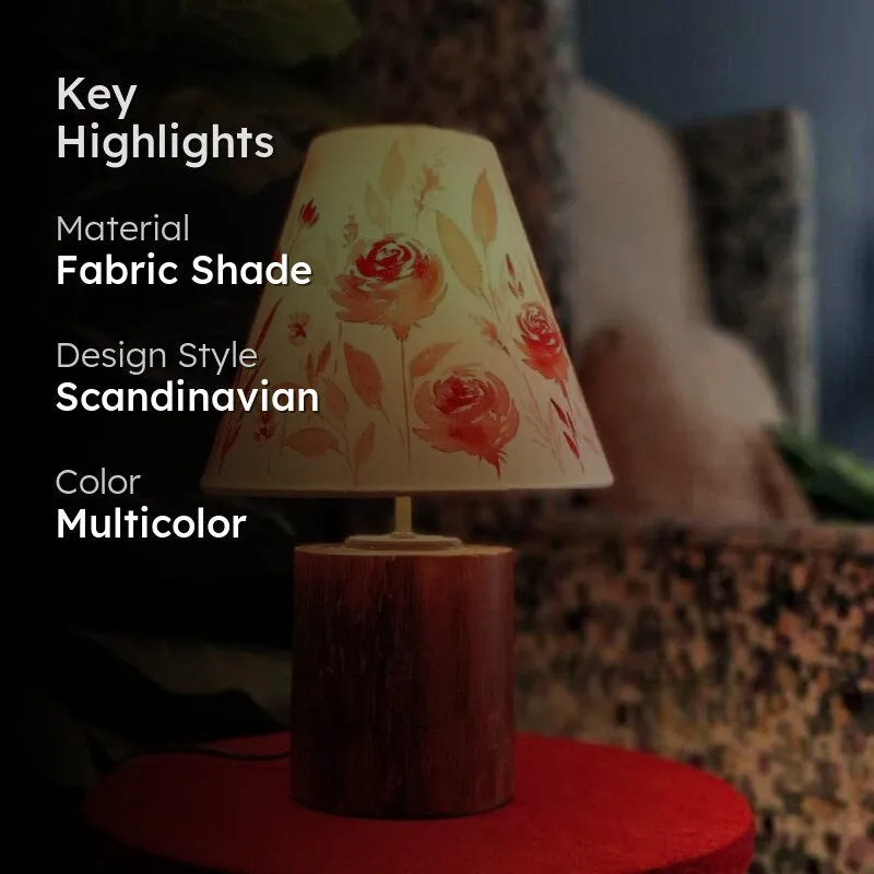 Florina Bloom Handpainted Fabric Table Lamp - Multicolor media 2