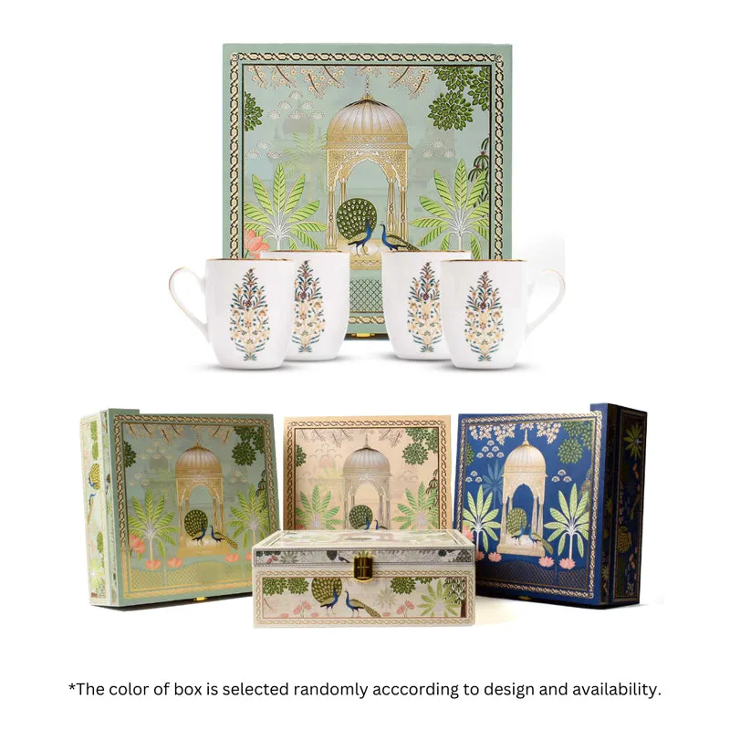 Gilded Shahi Coupe 24k Gold Brushed Porcelain Coffee Mug(280 mL Each) - Set Of Four media 7