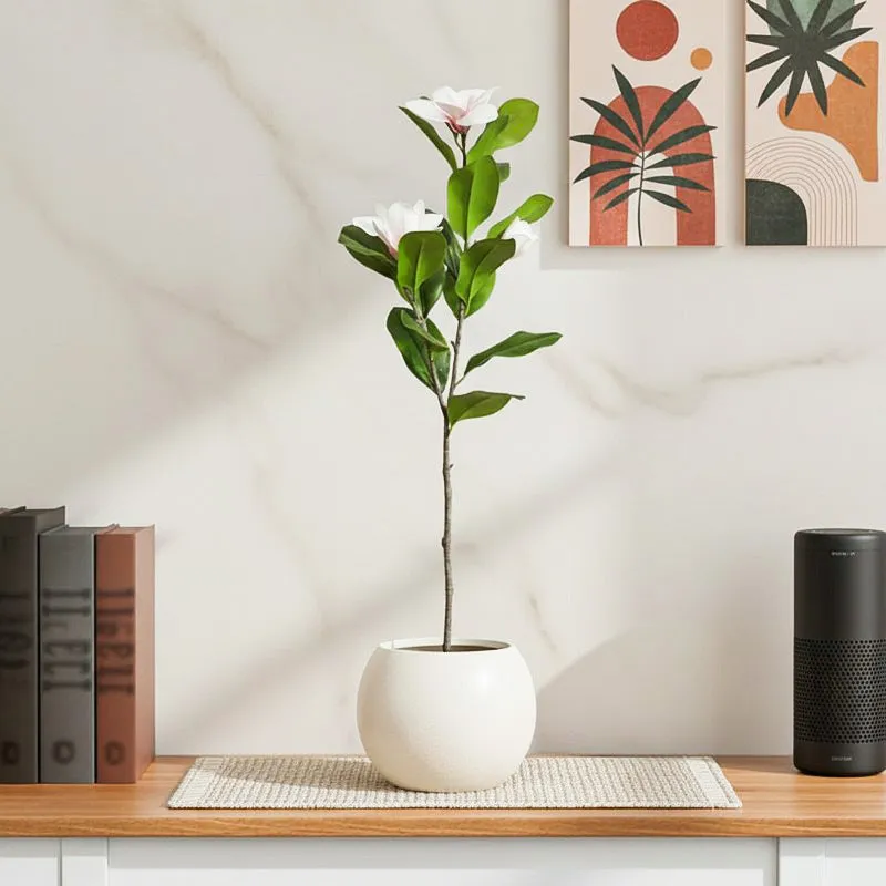 Leafio Artificial Mangolia Plant - 3.3 Feet media 1