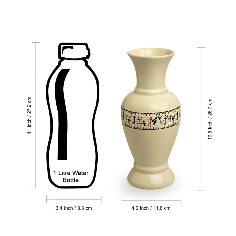 Wise Warli Handpainted Vase media 6