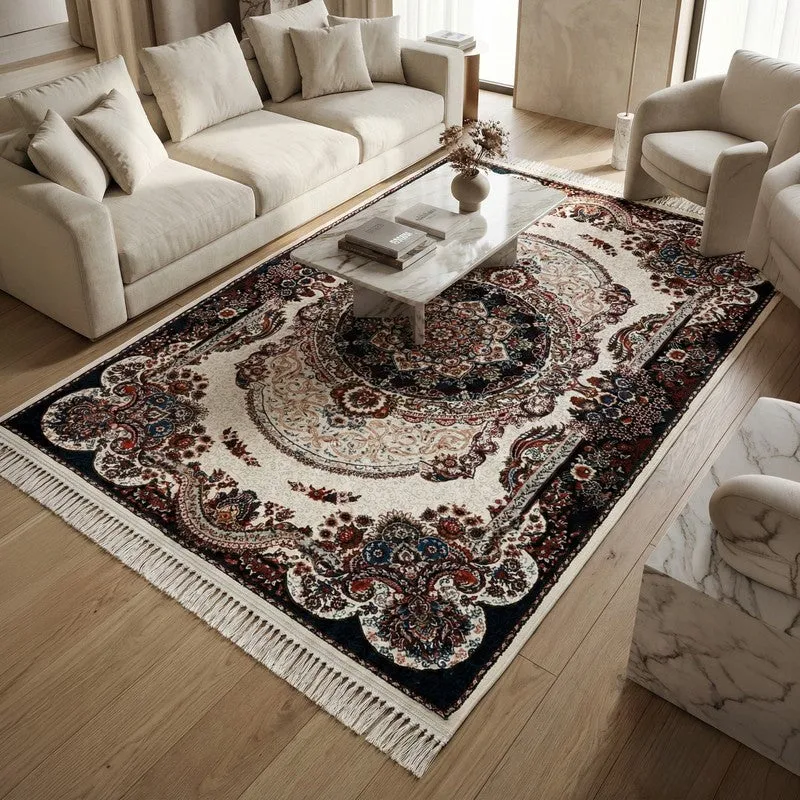 Desi Tapestry Artificial Silk Carpet media 3