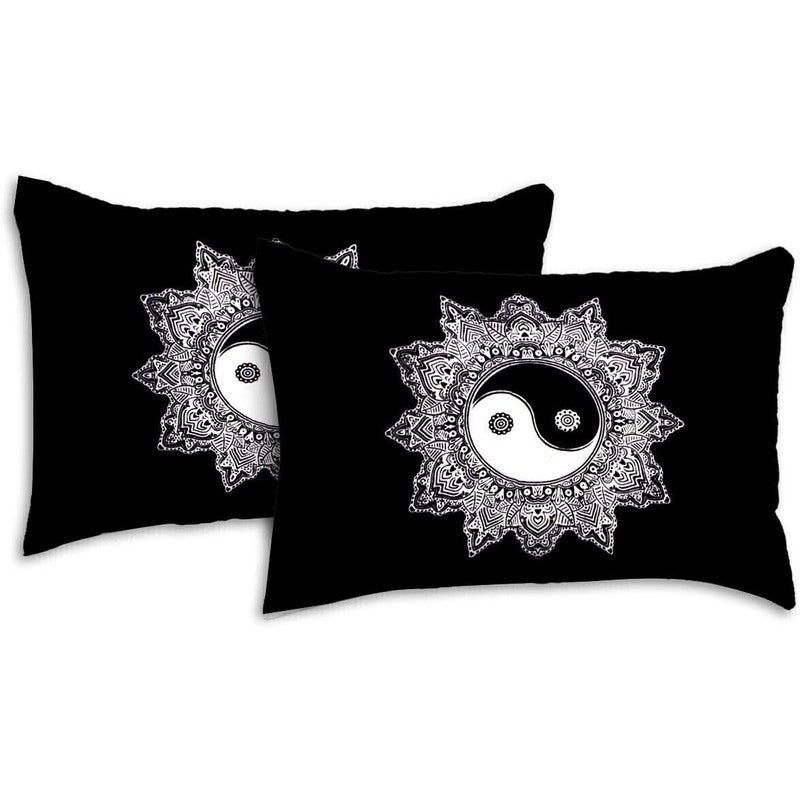 Petalon Cotton Bedsheet (Black,White) - 240 TC media 4