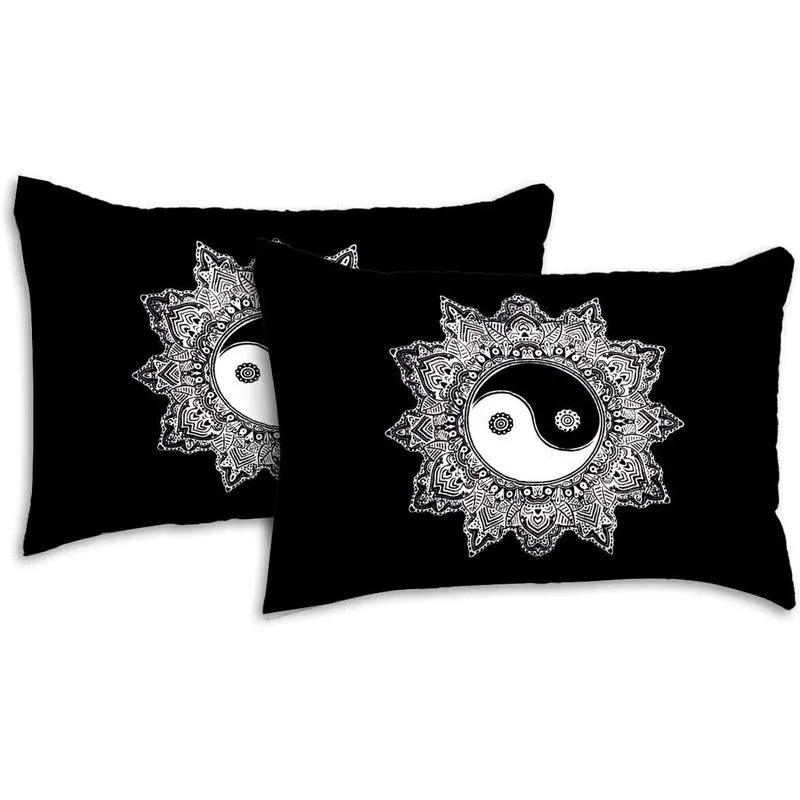 Petalon Cotton Bedsheet (Black,White) - 240 TC media 4