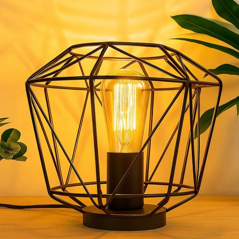 GlowMorph Transformable Metal Table Lamp - Black