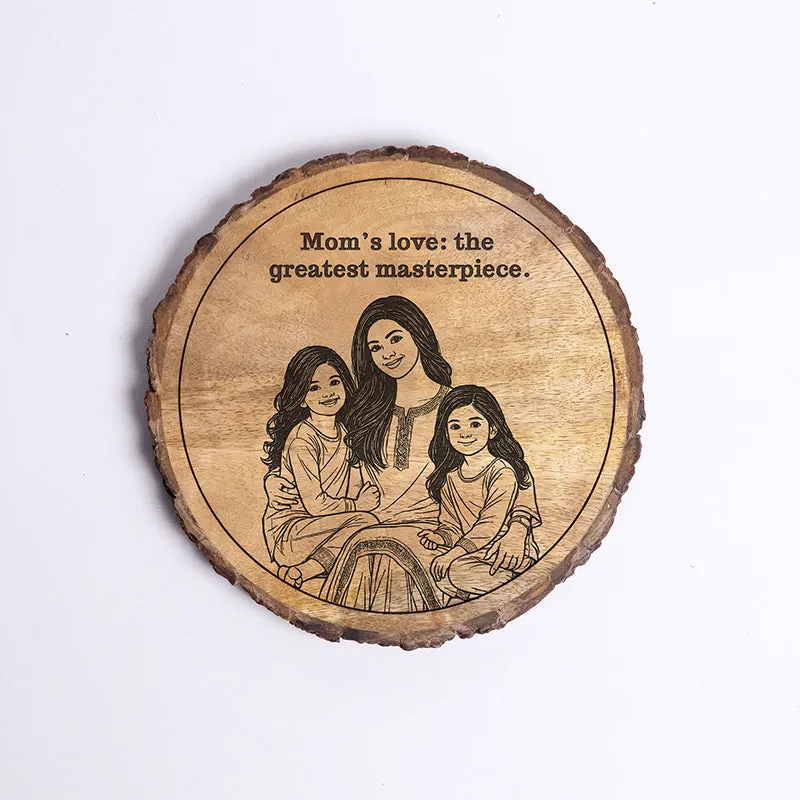 Mother's Love Is A Masterpiece Wood Showpiece - Round media 5