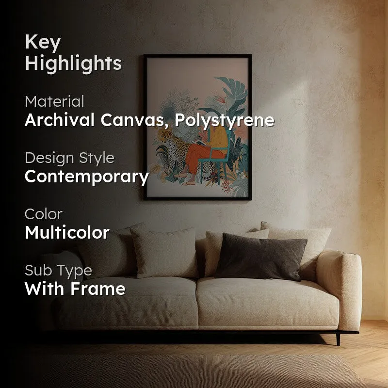 Solitude Safari Canvas Wall Painting - Black Frame media 2