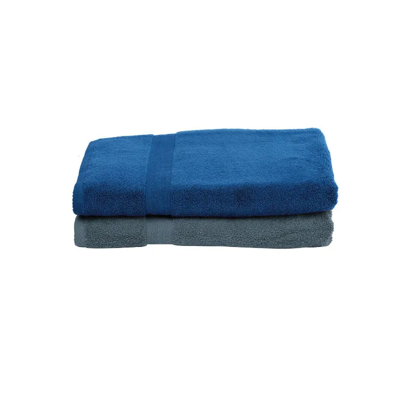 Miorah Bath Towel (Blue & Grey) - Set Of Two media 4