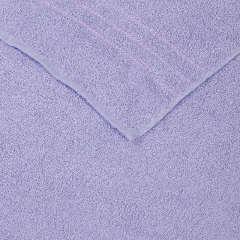 Close-up of lavender towel fabric and woven border
