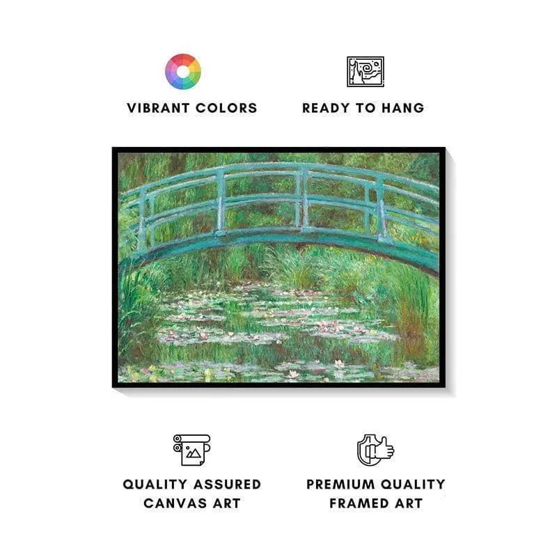 Monet impressionist Canvas Painting - Black Frame media 3