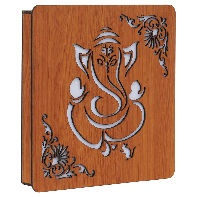 Ganesha Aura LED Wooden Wall Lamp media 3