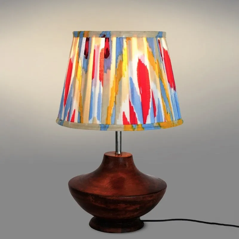 Colorwave Wooden Base Cotton Table Lamp - Multicolor media 4