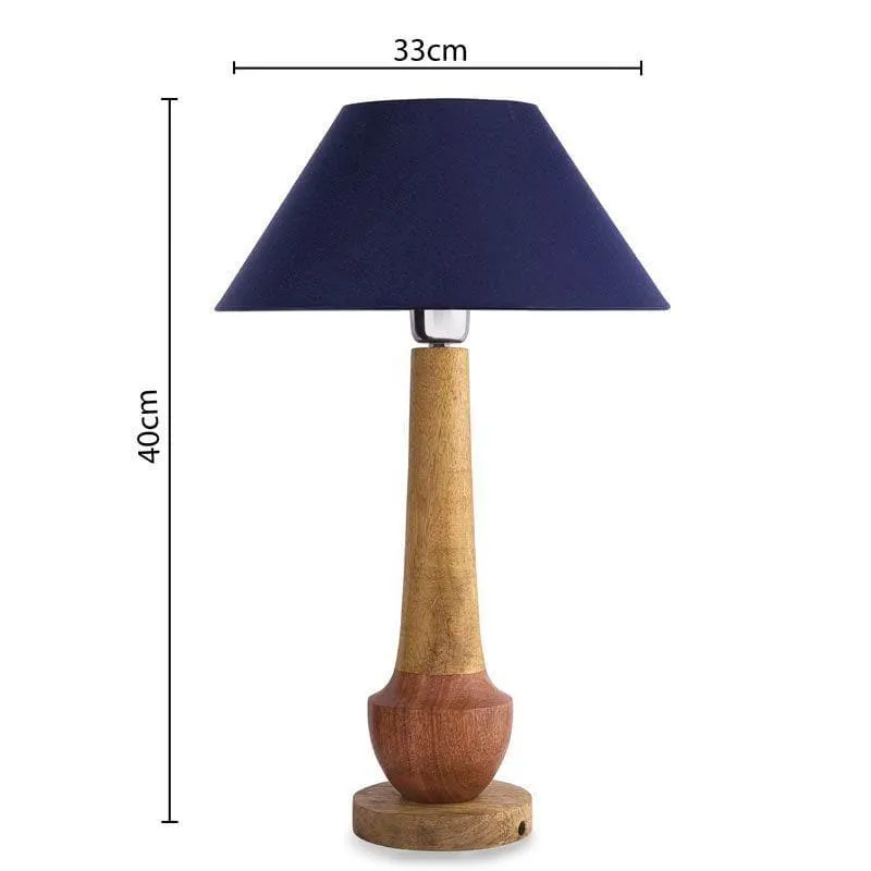 Classic Cubist Fabric Table Lamp With Conical Shade - Brown,Blue media 5