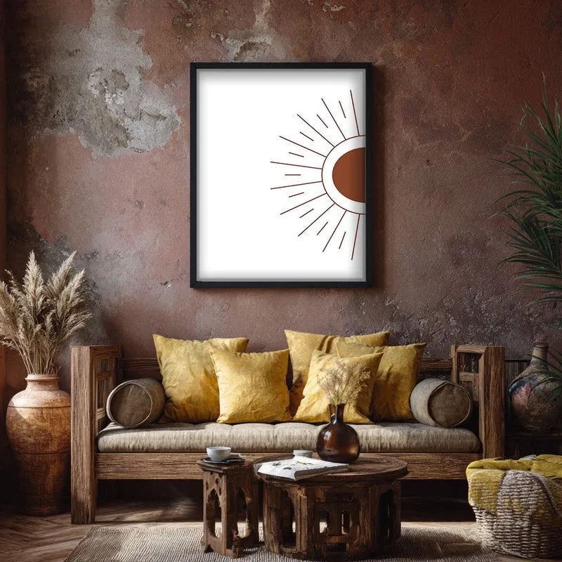 Amber Ray Canvas Wall Painting With Black Frame media 7