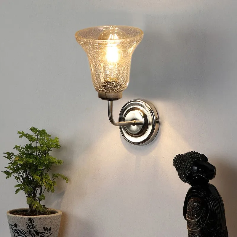 Crystal Flare Silver Base Glass Wall Lamp media 4