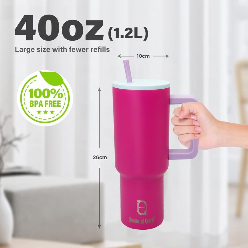 Sipsation Stainless Steel Tumbler (1200 ML) - Pink media 8