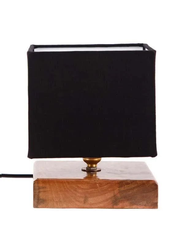 Solid Cusp Fabric Table Lamp - Black,Brown media 3
