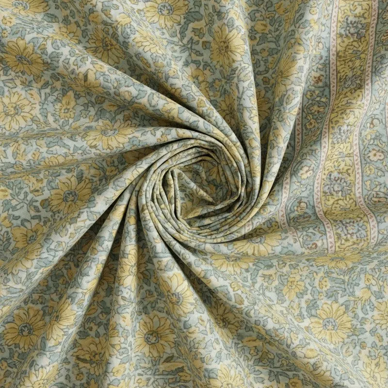 Aayushi Cotton Bedsheet (Yellow, Grey) - 180 TC media 5