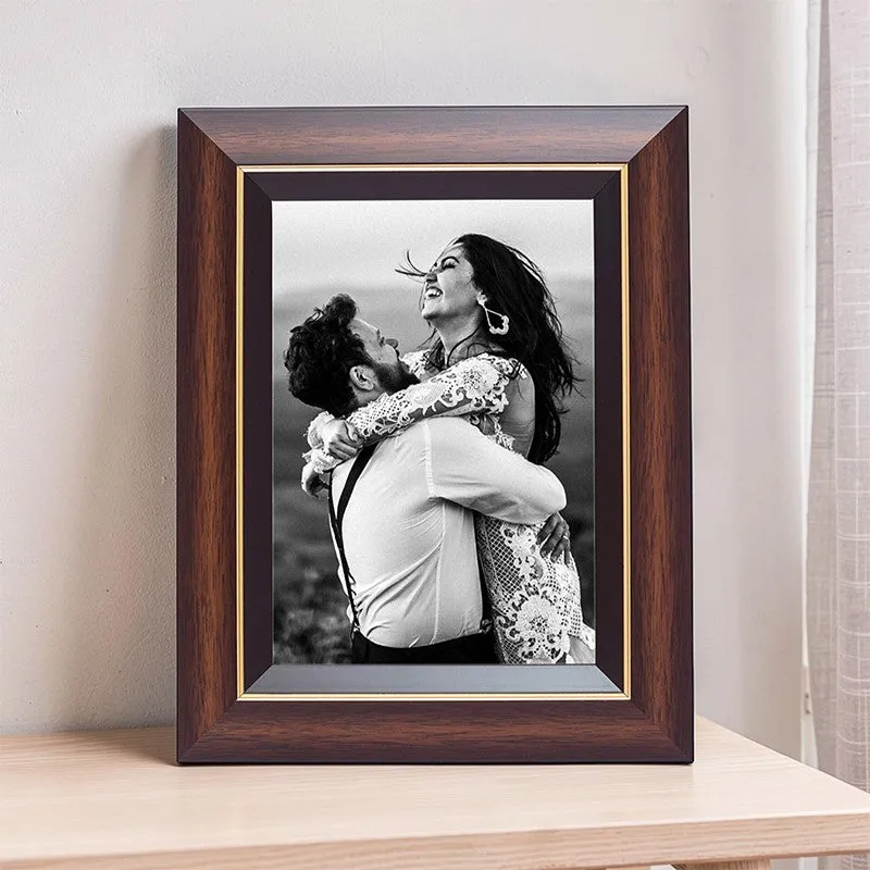 Elegant Brown Wood Tabletop Photo Frame media 7