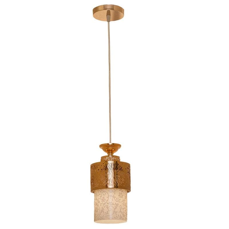 Alaka  Pendant Glass Ceiling Lamp - Gold & White media 4